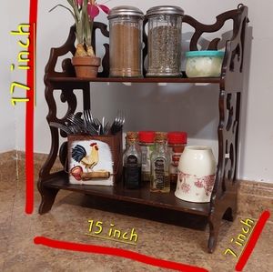 Wooden countertop/spice rack